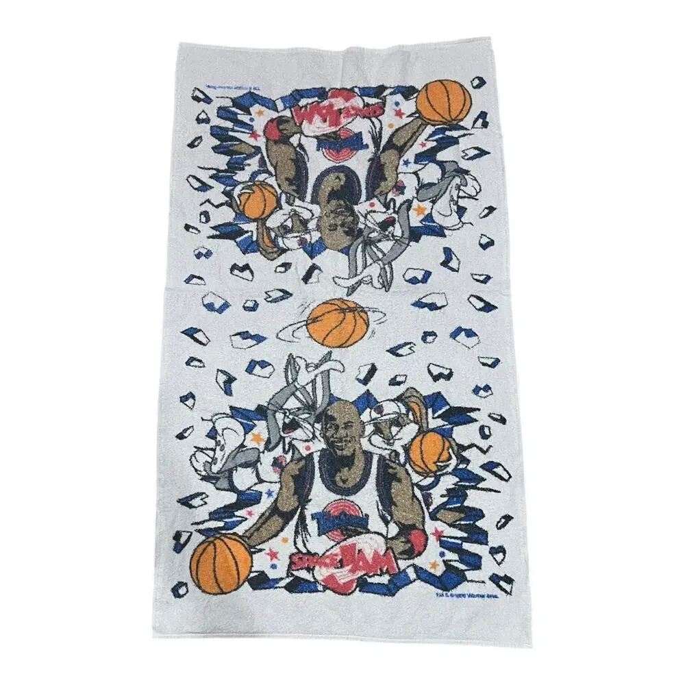 Space Jam Vintage 1996 Beach Towel Michael Jordan Bugs Lola Bunny Kids 23 x 40